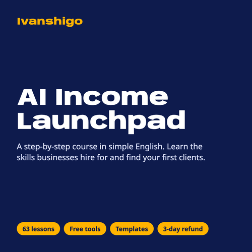 Ivanshigo AI Income Launchpad course cover